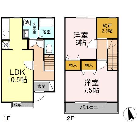 プラージュ(2LDK)の間取り写真