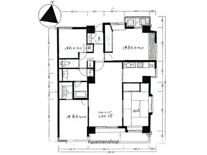 ハイツ上鷺宮(4LDK/4階)の間取り写真