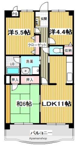 リーセント石神井台(3LDK/2階)の間取り写真