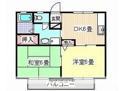サンロード平和台(2DK/2階)の間取り写真