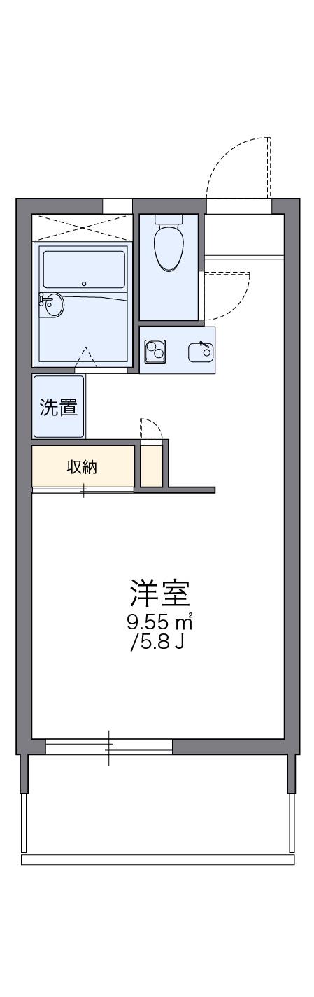 レオパレスねむの木 1階階 間取り