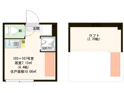 ハーモニーテラス南町(ワンルーム/1階)の間取り写真