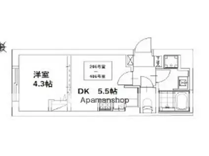 マリオン千川(1DK/2階)の間取り写真