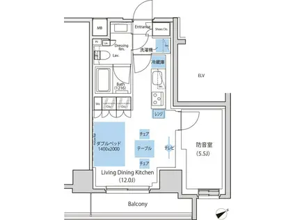 ザ・パークハビオ東長崎(1LDK/5階)の間取り写真