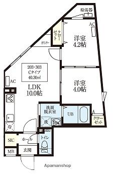 レピュア豊島園レジデンス(2LDK/3階)の間取り写真