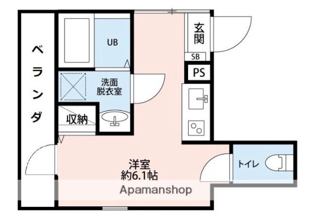 仮 中台アパート(ワンルーム/3階)の間取り写真