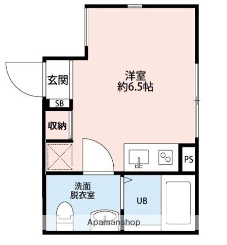 仮 中台アパート(ワンルーム/3階)の間取り写真