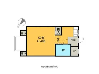 ダイマス熊野町マンション(ワンルーム/4階)の間取り写真