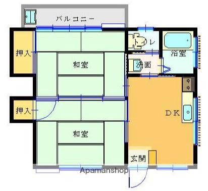 メゾン富士美(2DK/1階)の間取り写真