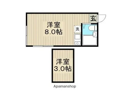 セントハイム(ワンルーム/1階)の間取り写真