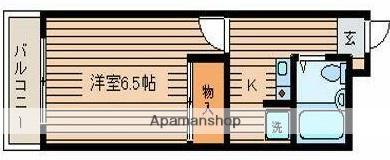 ペアタウン飯塚Ⅱ(1K/3階)の間取り写真