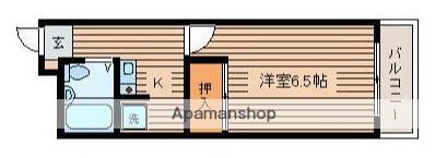 ペアタウン飯塚Ⅱ(1DK/3階)の間取り写真