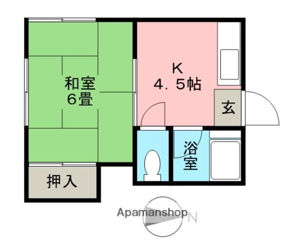 誠恒荘(1K/2階)の間取り写真