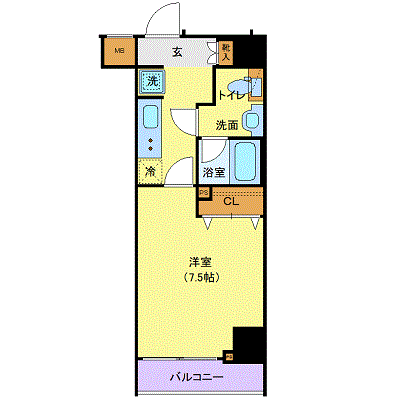 ジェノヴィア上野2スカイガーデン(1K/5階)の間取り写真