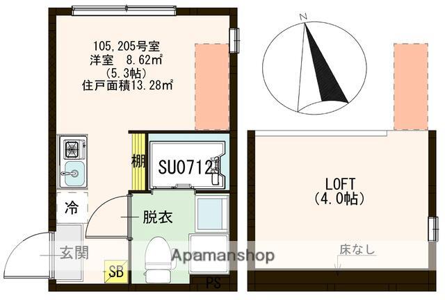 ハーモニーテラス東金町Ⅴ(ワンルーム/1階)の間取り写真