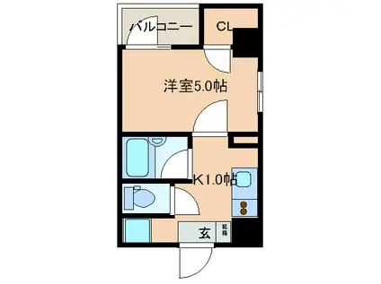 レジディア文京湯島II(1K/3階)の間取り写真