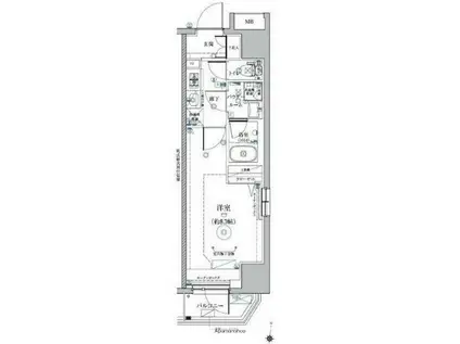 RELUXIA森下(1K/3階)の間取り写真