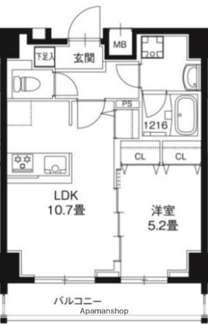 レオーネ錦糸町2(1LDK/4階)の間取り写真