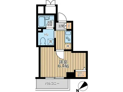 エマーレ行徳(1K/3階)の間取り写真