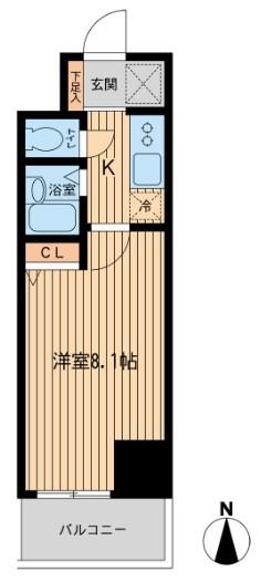 ドゥーエ浦安2(1K/7階)の間取り写真