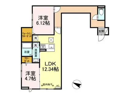 アヴァンス千住緑町(2LDK/1階)の間取り写真