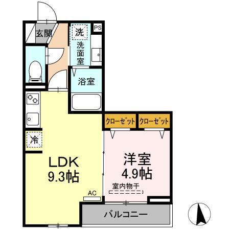 レクシア東葛西Ⅱ(1LDK/2階)の間取り写真