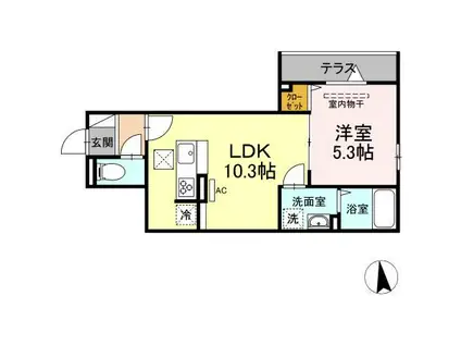 レクシア東葛西Ⅱ(1LDK/1階)の間取り写真