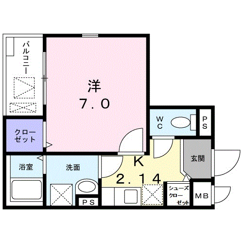 ノ・メール マサキ(1K/5階)の間取り写真