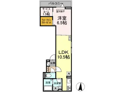 西亀有2丁目PJ(1LDK/2階)の間取り写真