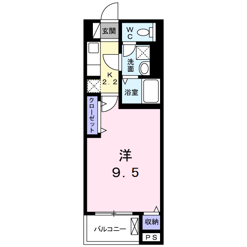 ACTY TATSUMI(1K/3階)の間取り写真