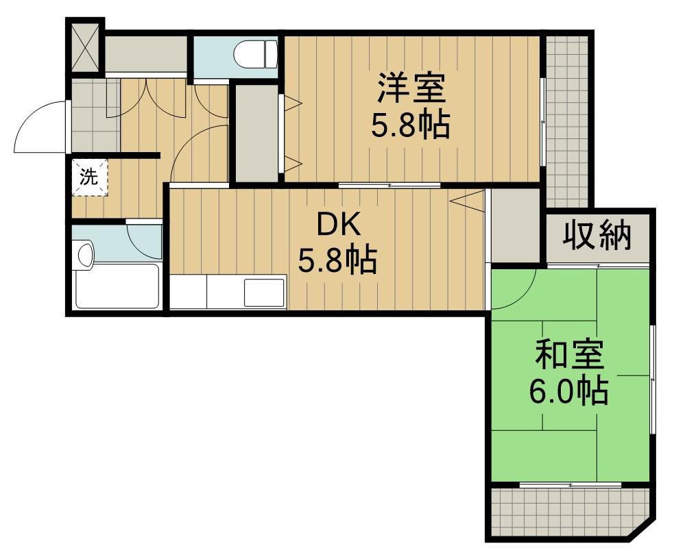 ベルハイム河辺 2階階 間取り