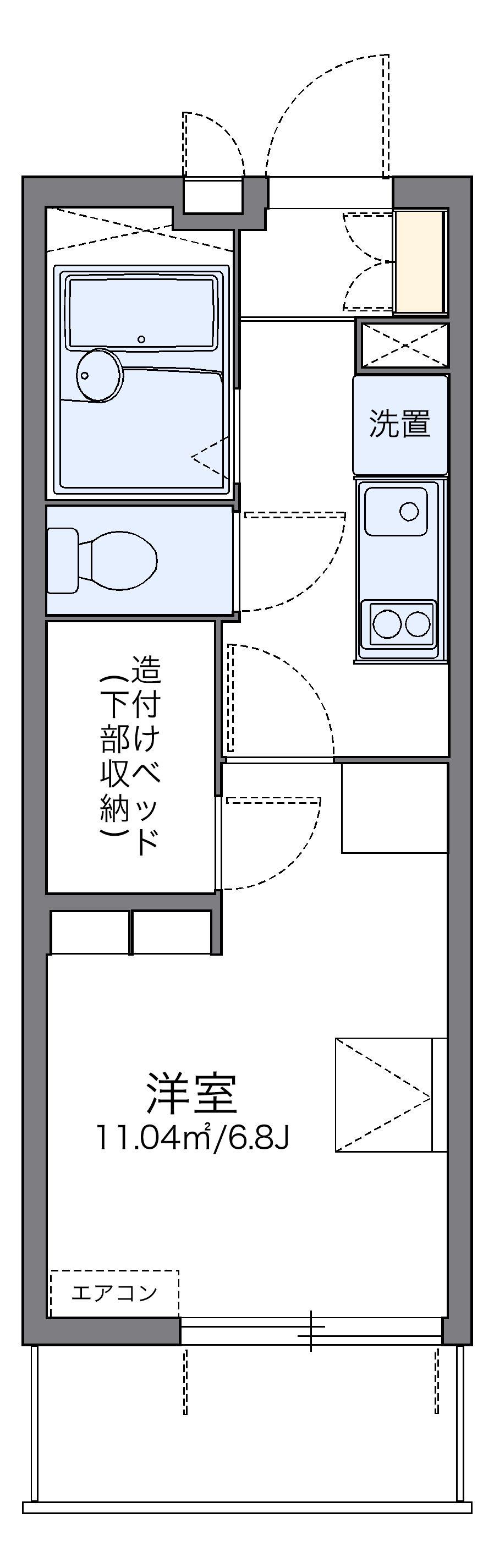 レオパレスフラックス(1K/4階)の間取り写真