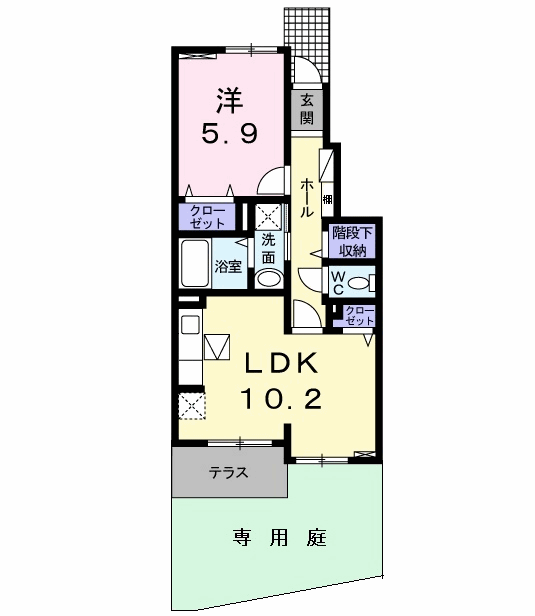 グロリアスホームⅡ(1LDK/1階)の間取り写真