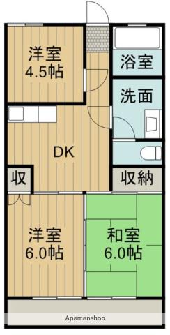宮本マンション(3DK/5階)の間取り写真