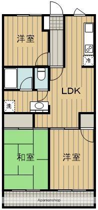 パークハイツ(3LDK/4階)の間取り写真