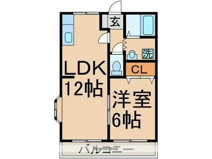 アビタシオン長泉(1LDK/1階)の間取り写真