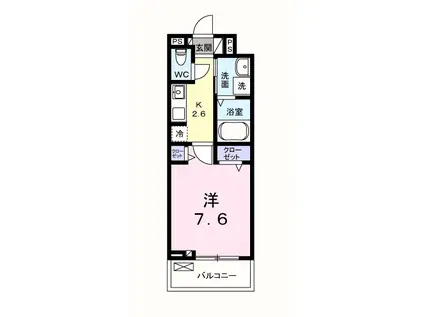 メゾンドヌール山崎Ⅱ(1K/3階)の間取り写真