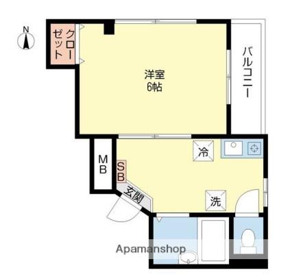 ネオ・クリスタルビル・ネジメ(1K/4階)の間取り写真