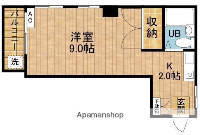 カーサプリマベーラ(ワンルーム/2階)の間取り写真