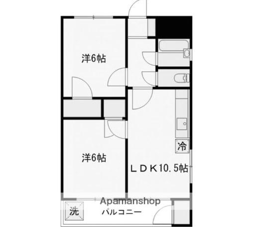 赤羽ハイコーポ(2LDK/7階)の間取り写真