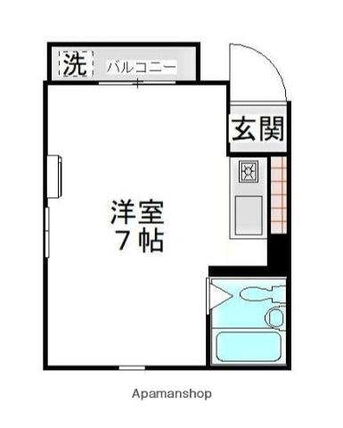 ヒルサイドテラス(ワンルーム/1階)の間取り写真