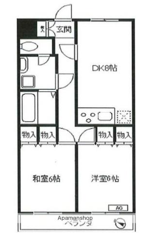 小豆沢ハイツ 4階階 間取り