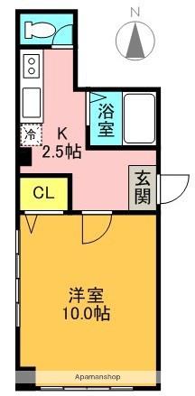 エリー・マンション(1K/1階)の間取り写真