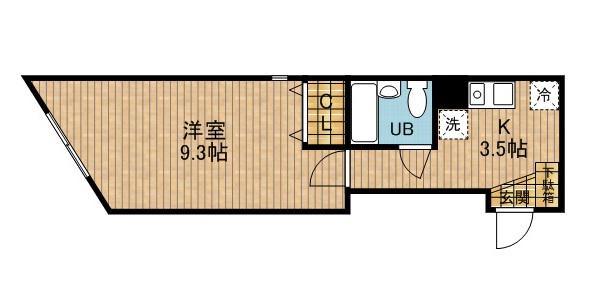 秀華五番館(1K/2階)の間取り写真