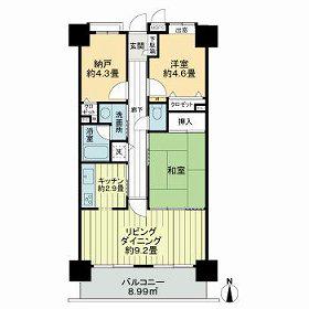 ライオンズプラザ梅島(2SLDK/8階)の間取り写真