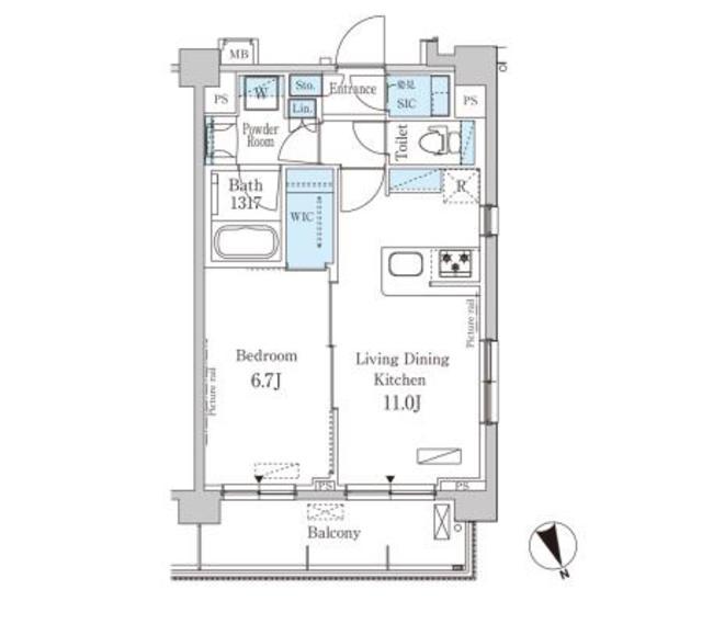 パークアクシス駒込HILLTOP(1LDK/4階)の間取り写真