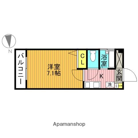 モンターニュ綾瀬(1K/2階)の間取り写真