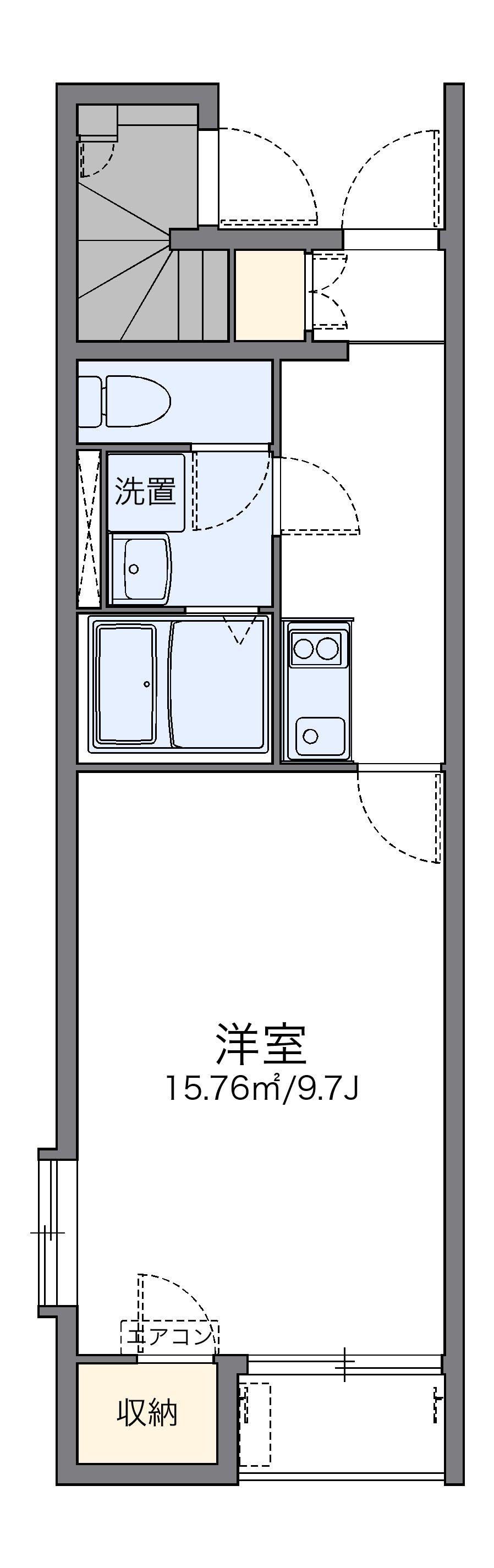 レオネクストやまと2(1K/1階)の間取り写真