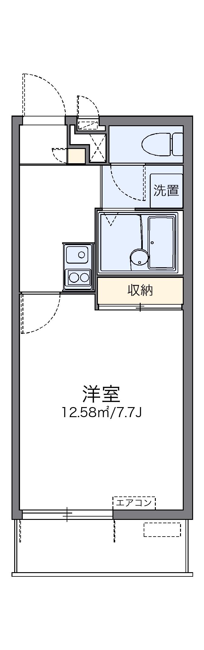 レオパレスグランディ朝日 2階階 間取り