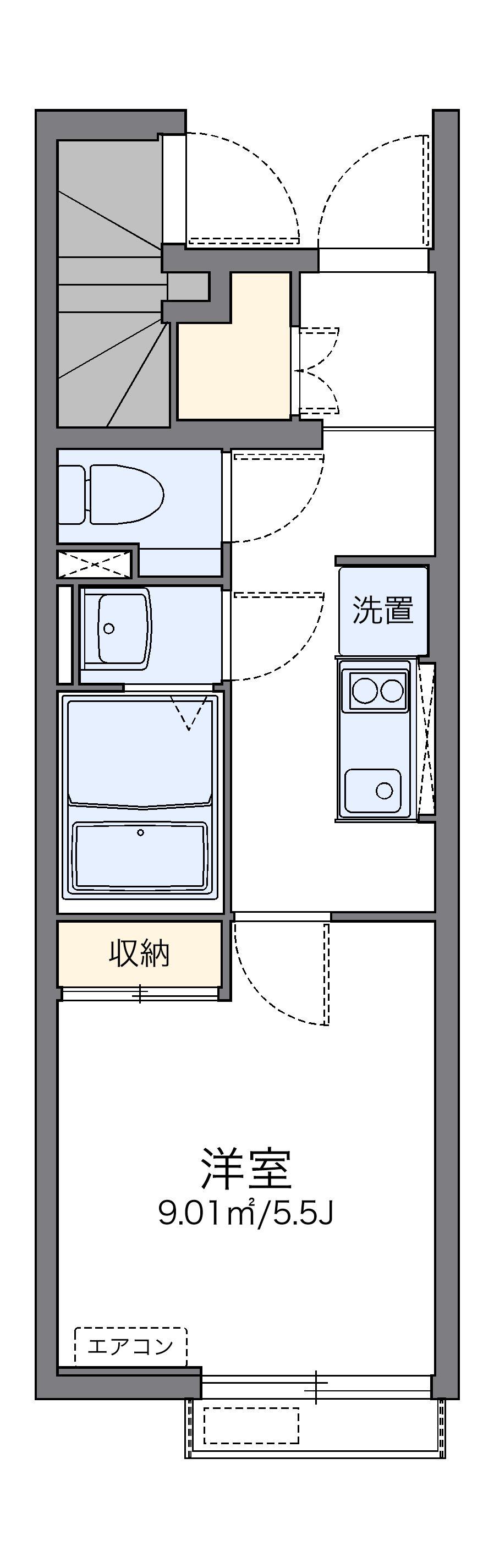 レオネクスト竹豊(1K/1階)の間取り写真